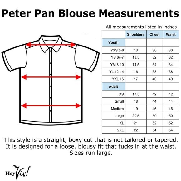 Blue Peter Pan Collar, Button Up, Short Sleeve Blouse - Poly Cotton - Adult M - Picture 4 of 5